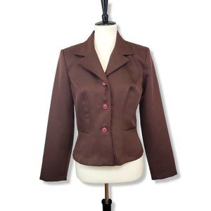 Vintage 80's Francine Browner Brown Fitted Blazer Size Medium